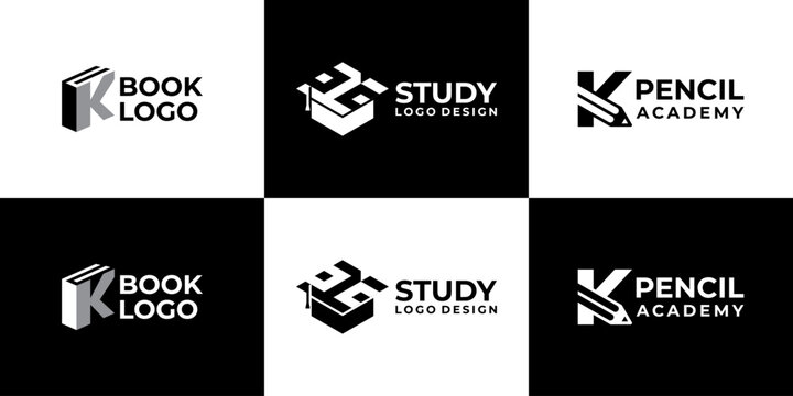 academy logo letter k vector modern, education logo design