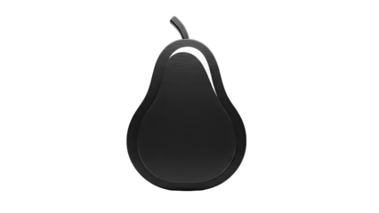 Minimalist Black Pear Silhouette with Wood Grain Detail