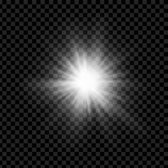 Light source, rays the sun or a star, isolated on transparent background, vector design