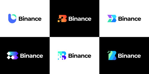 financial growth logo, finance logo set letter B vector © freshMILK