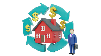 Real Estate Investment Cycle with Businessman