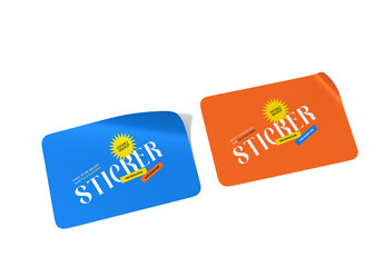 Rectangle Sticker Mockup Set
