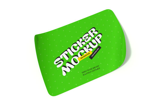 Rectangle Sticker Paper Mockup