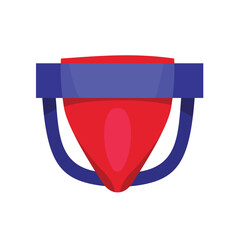 Groin protector vector illustration, groin guard vector icon. Groin protector for kickboxing, mma, boxing, and muay thai fighting