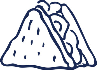 Simple Hand-Drawn Outline Illustration of a Delicious Taco