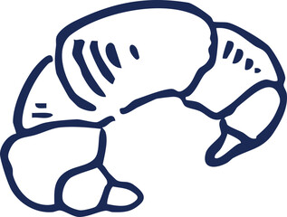 Artistic Hand-Drawn Croissant Illustration A Deliciously Simple French Pastry Sketch