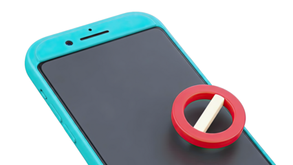 Smartphone with prohibition symbol