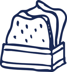 Illustration of a slice of bread with a minimalist, hand-drawn aesthetic