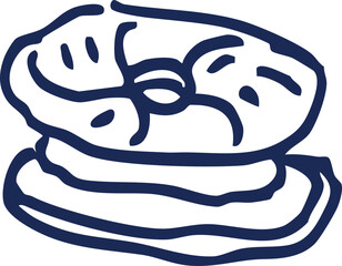 Clean and Modern Outline Burger Icon Graphic, a Stylized Representation Perfect for Fast Food Menus, Digital Apps, and Delicious Sandwich Meal Concepts