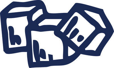 Abstract illustration of three connected ice cubes, representing coldness and refreshment
