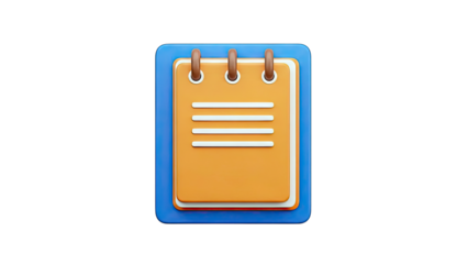 3D Icon of a Spiral Notebook