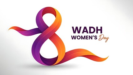 Wadh women's day celebration logo with colorful ribbon design