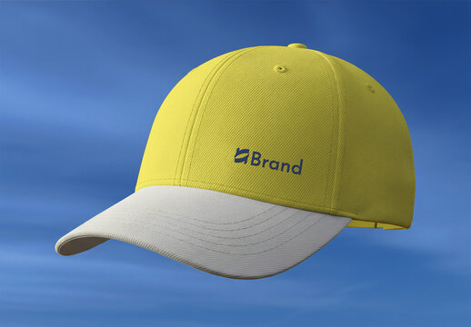 Floating Embroidered Baseball Cap Mockup