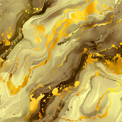 Golden Marble Swirls with Abstract Fluidity