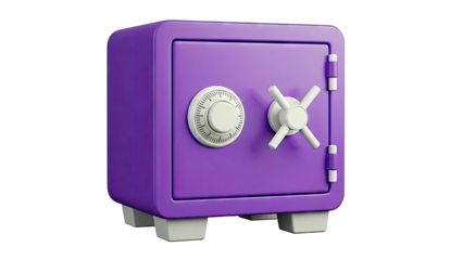 Purple 3D Safe with Combination Lock and Handle