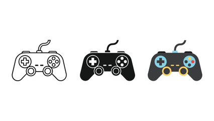 Game controller icon set in different style © Meta