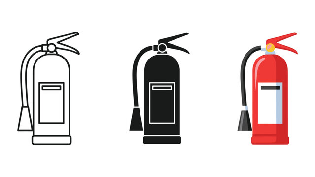Fire extinguisher icons set