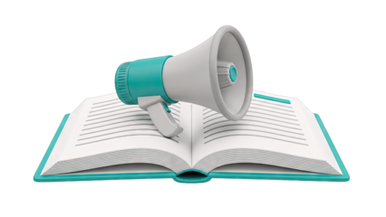 Megaphone on Open Book