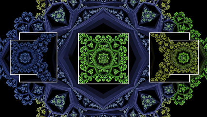 Fractal Geometric Square Mandala