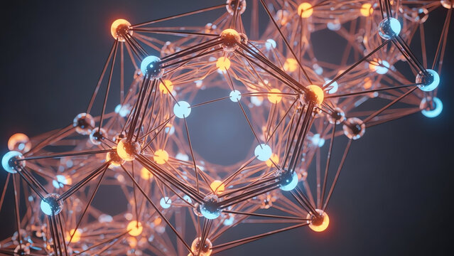 Molecule Network Glow - Powered by Adobe