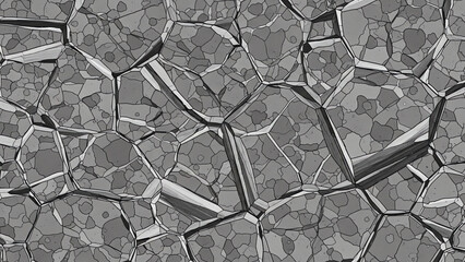 Fragmented Pattern of Cracked Tiles