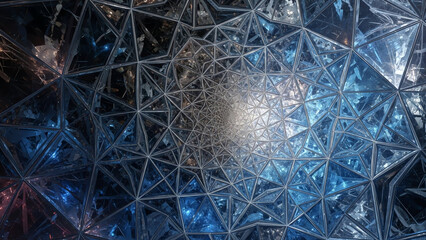 Geometric Glass Tunnel Interior