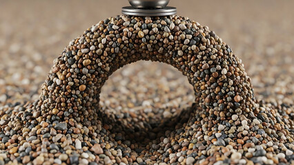 Stone Pebble Arch Ring