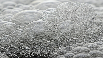 Soap Bubbles Form Frothy Cascade