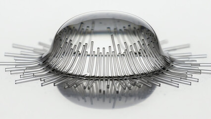 Metallic Hairpin Under Glass
