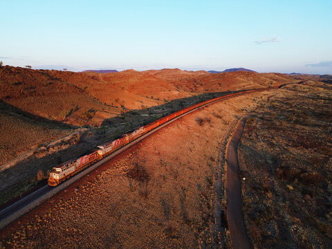Iron ore train. Mount Tom Price. The Pilbara. Western Australia.
