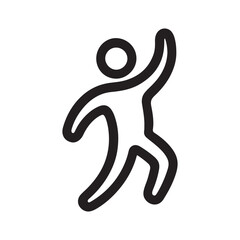 vector illustration of a man dancing and jumping line art on white background