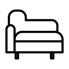 chaise longue line icon