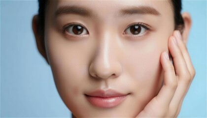Fototapeta premium 透明感のある素肌とナチュラルな表情の日本人女性