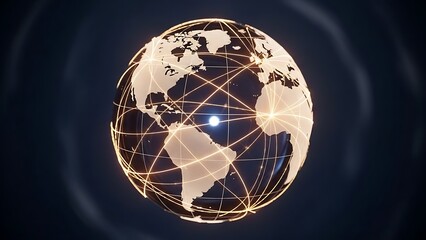 Digital Globe Network Futuristic Global Connectivity and Communication Technology