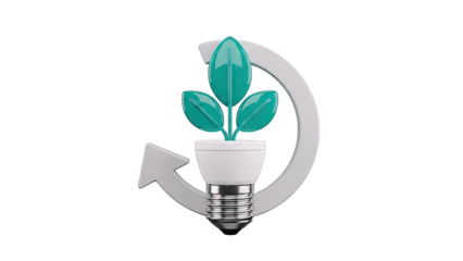 Recycling light bulb with plant