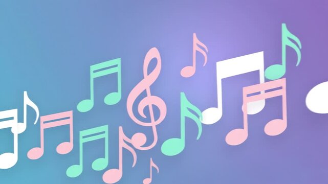 Musical note treble clef pastel gradient background soft colorful rhythm sound melody harmony upbeat musical note treble clef pastel gradient blue purple soft light music symbol melody sound icon