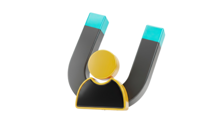 Magnet attracting a person icon