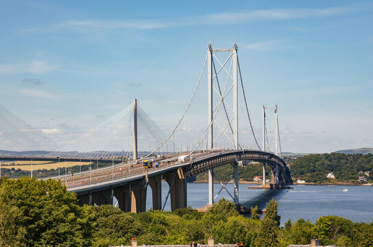 Stunning View of a Suspension Bridge Over a River in Scotland