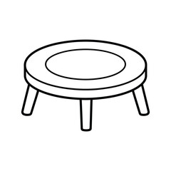 Trampoline Outline Icon Vector Illustration for Fitness and Recreation Isolated on White Background