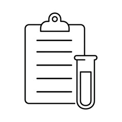 Clipboard Checklist and Test Tube Icon Vector Illustration for Laboratory and Documentation