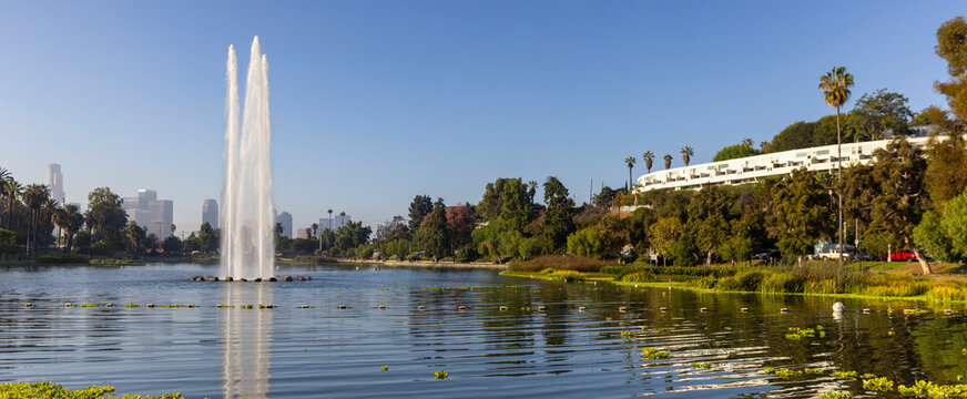  Los Angeles city  Echo Park panoramic skyline