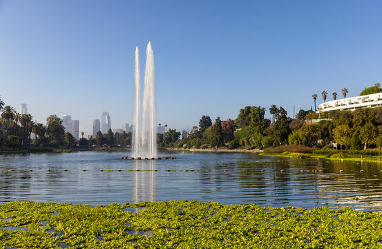 Los Angeles city lake Echo Park Fountain 
