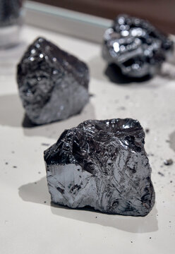 Close-up of a rare metal silicon block