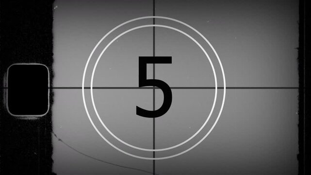 10 second old film countdown vintage retro cinema flicker scratches dust