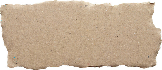 Brown Cardboard paper piece isolated on white background