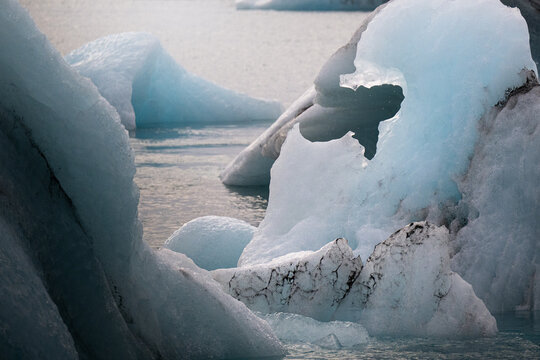 Majestic Iceberg Floating in Serene Glacial Lake, J&ouml;kulsarlon Iceland
