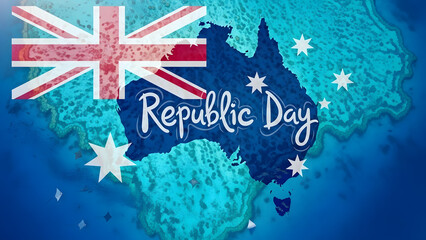 Australia republic day celebration with union jack and australian map