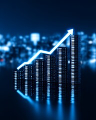 profit, share, enterprise, partnership, Illuminating the Global Business Horizon: Abstract Cityscape of Strategic Profit Sharing and Growth