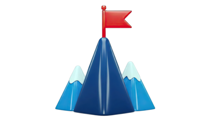 Red Flag on Snowy Mountain Peak