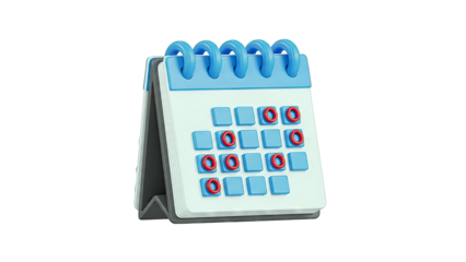 3D Calendar with Marked Days